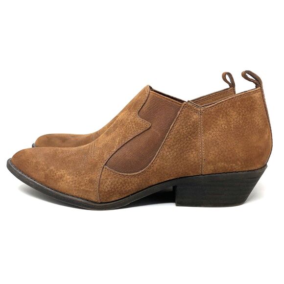 Lucky Brand Joelle Western Suede Ankle Booties Womens Size 8.5 Coastal Cowgirl - Picture 1 of 16